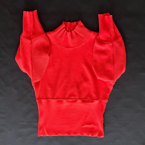 FREE PEOPLE  - Lala Puff Sleeve Mock Neck - Runs Small - Picture 8 of 13